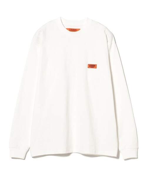 BEAMS（ビームス）の「【別注】UNIVERSAL OVERALL / ロゴ ロングスリーブ Tシャツ（Tシャツ/カットソー・メンズ・ホワイト/ブラック/ネイビー・LARGE/MEDIUM/X-LARGE/SMALL）」の20枚目の写真