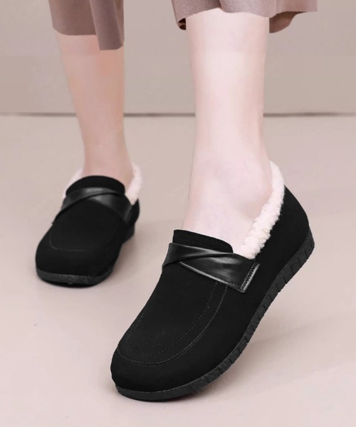 Miniministore(ミニミニストア)の「ファーモカシンシューズ レディース裏起毛(モカシン/デッキシューズ・レディース・ベージュ/ブラウン/ブラック・22.5cm/23.0cm/23.5cm/24.0cm/24.5cm)」の2枚目の写真