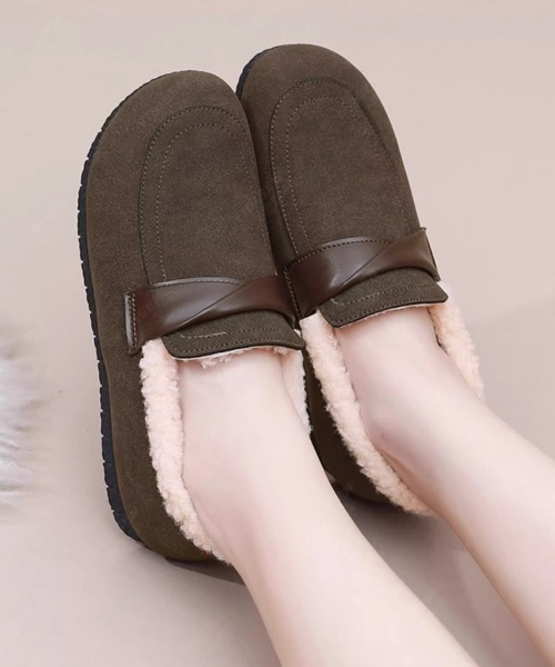 Miniministore(ミニミニストア)の「ファーモカシンシューズ レディース裏起毛(モカシン/デッキシューズ・レディース・ベージュ/ブラウン/ブラック・22.5cm/23.0cm/23.5cm/24.0cm/24.5cm)」の4枚目の写真