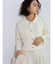 Te chichi | 衿付ニットジャケット(カーディガン/ボレロ)