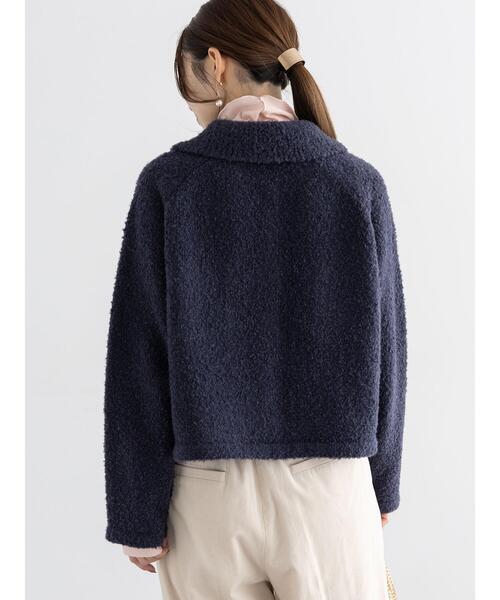 Te chichi(テチチ)の「衿付ニットジャケット(カーディガン/ボレロ・レディース・オフホワイト/ネイビー・F)」の14枚目の写真