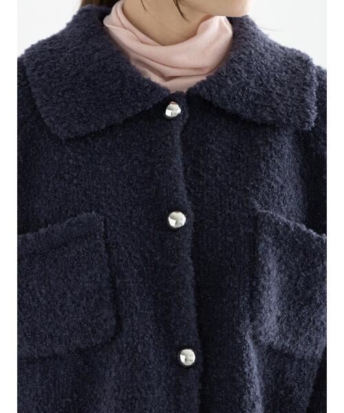 Te chichi(テチチ)の「衿付ニットジャケット(カーディガン/ボレロ・レディース・オフホワイト/ネイビー・F)」の18枚目の写真