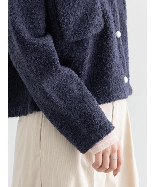 Te chichi(テチチ)の「衿付ニットジャケット(カーディガン/ボレロ・レディース・オフホワイト/ネイビー・F)」の19枚目の写真