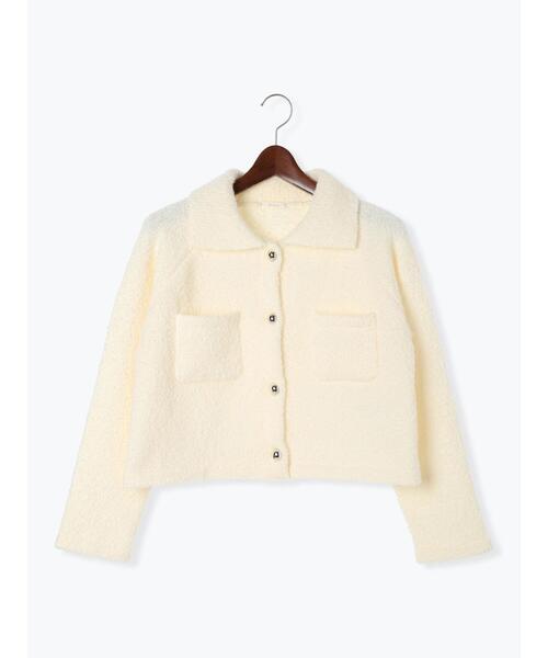 Te chichi(テチチ)の「衿付ニットジャケット(カーディガン/ボレロ・レディース・オフホワイト/ネイビー・F)」の20枚目の写真