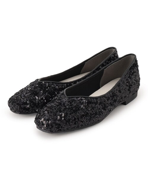 grove（グローブ）の「◆【人間工学】つつまれフィットスクエアトゥフラットパンプス【入卒対応可】（その他シューズ・レディース・シルバー/ブラック/ブラック系3/ライトベージュ・L/M/S）」の3枚目の写真