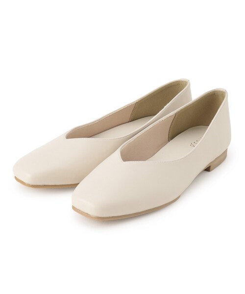 grove（グローブ）の「◆【人間工学】つつまれフィットスクエアトゥフラットパンプス【入卒対応可】（その他シューズ・レディース・シルバー/ブラック/ブラック系3/ライトベージュ・L/M/S）」の5枚目の写真