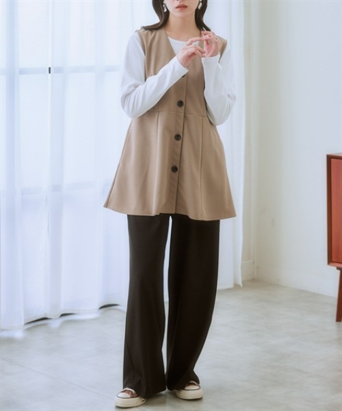nissen（ニッセン）の「ジレセットアップ（ペプラムジレ＋パンツ