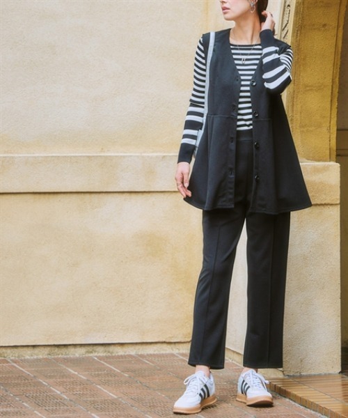 レディース ジレ セットアップ ペプラムジレ＋ パンツ 有 春 | S/M/L/LL | ニッセン nissen nissen（ニッセン）の「ジレセットアップ（ペプラムジレ＋パンツ
