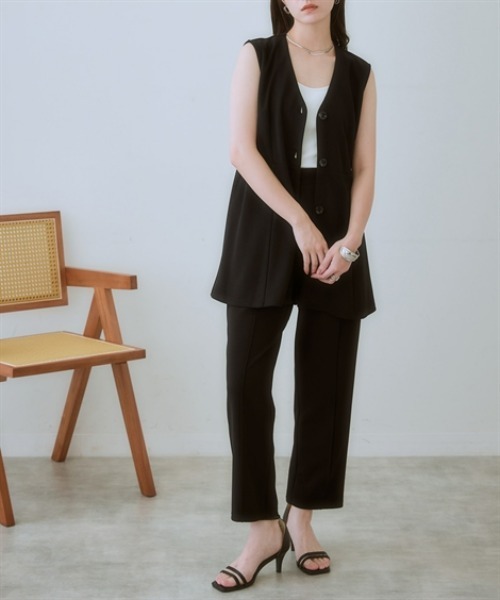 nissen(ニッセン)の「ジレセットアップ(ペプラムジレ+パンツ)(スーツセット・レディース・ブラック/ベージュ・LL/L/M/S/3L)」の14枚目の写真