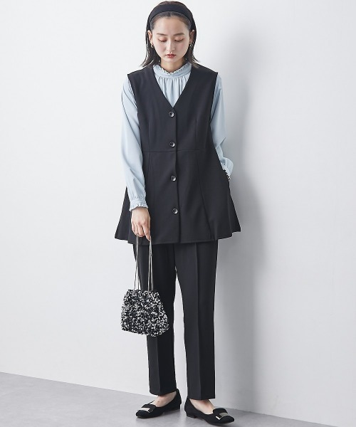 enfold   セットスーツ　ブラッ38         ✴️本日限定です❗️ ジレセットアップ（ペプラムジレ＋パンツ）（スーツセット）｜nissen