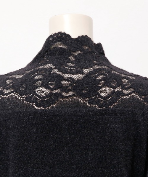 Rejoule（リジュール）の「起毛レースボトルネックトップス（Tシャツ/カットソー・レディース・アイボリー/ブラック・FREE）」の15枚目の写真