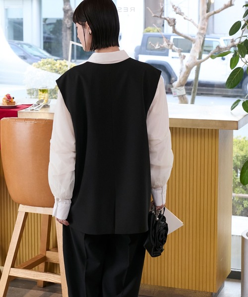 forksy.】【オケージョン対応】ファスナー付きベスト＆シルエットが