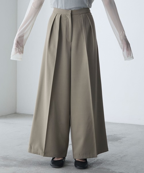 forksy.（フォルクシー）の「【forksy.】【オケージョン対応】ファスナー付きベスト＆シルエットが選べる パンツセット（パンツドレス・レディース・グレー/ブラック/ネイビー・36S/38S/36W/38W）」の9枚目の写真