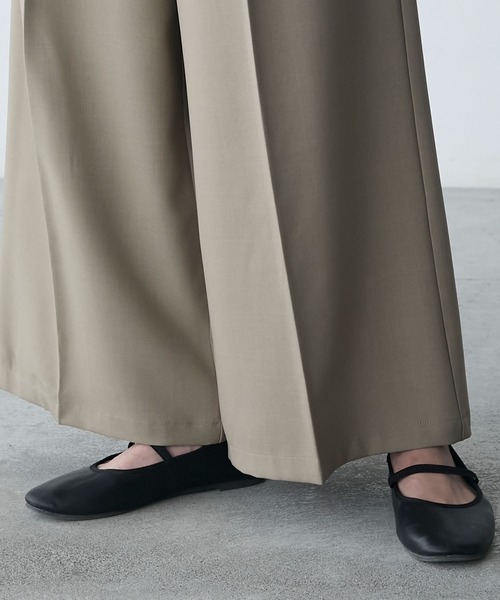 forksy.（フォルクシー）の「【forksy.】【オケージョン対応】ファスナー付きベスト＆シルエットが選べる パンツセット（パンツドレス・レディース・グレー/ブラック/ネイビー・36S/38S/36W/38W）」の12枚目の写真