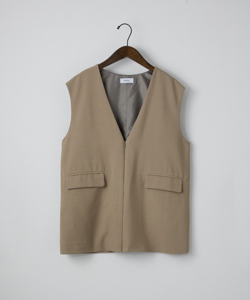 forksy.（フォルクシー）の「【forksy.】【オケージョン対応】ファスナー付きベスト＆シルエットが選べる パンツセット（パンツドレス・レディース・グレー/ブラック/ネイビー・36S/38S/36W/38W）」の20枚目の写真