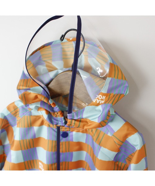 MR(まる)の「レトロフラワー・アートチェックレインコート(レインコート/ポンチョ・キッズ・オレンジ/ピンク・130cm/120cm/110cm/100cm/90cm/140cm)」の9枚目の写真