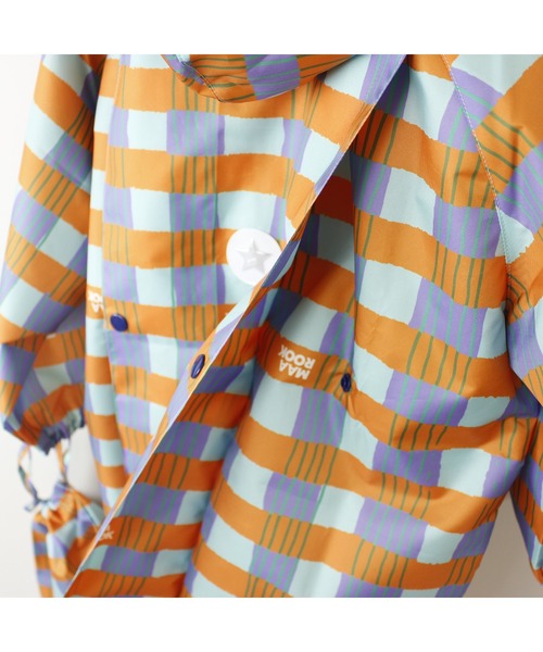 MR(まる)の「レトロフラワー・アートチェックレインコート(レインコート/ポンチョ・キッズ・オレンジ/ピンク・130cm/120cm/110cm/100cm/90cm/140cm)」の15枚目の写真