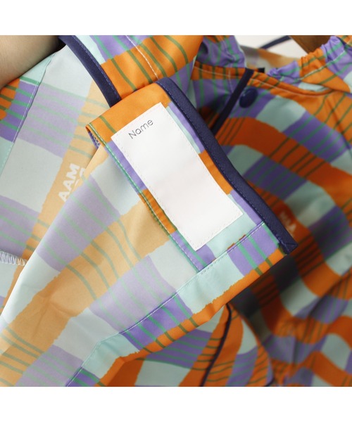 MR(まる)の「レトロフラワー・アートチェックレインコート(レインコート/ポンチョ・キッズ・オレンジ/ピンク・130cm/120cm/110cm/100cm/90cm/140cm)」の16枚目の写真