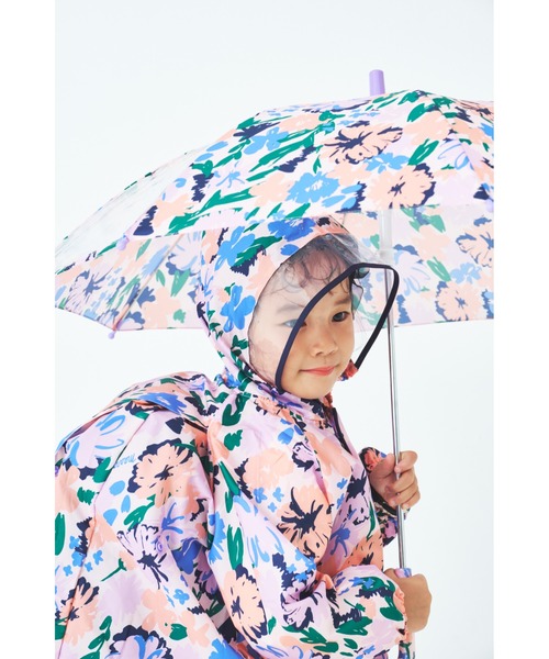 MR(まる)の「レトロフラワー・アートチェックレインコート(レインコート/ポンチョ・キッズ・オレンジ/ピンク・130cm/120cm/110cm/100cm/90cm/140cm)」の5枚目の写真