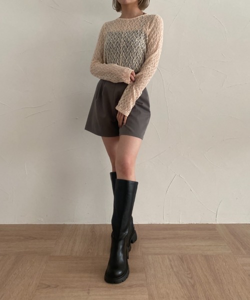 raffime(ラフィミー)の「【Raffime】タックハイウエストショートパンツ(その他パンツ・レディース・アイボリー/ブラック/グレー・フリー)」の16枚目の写真