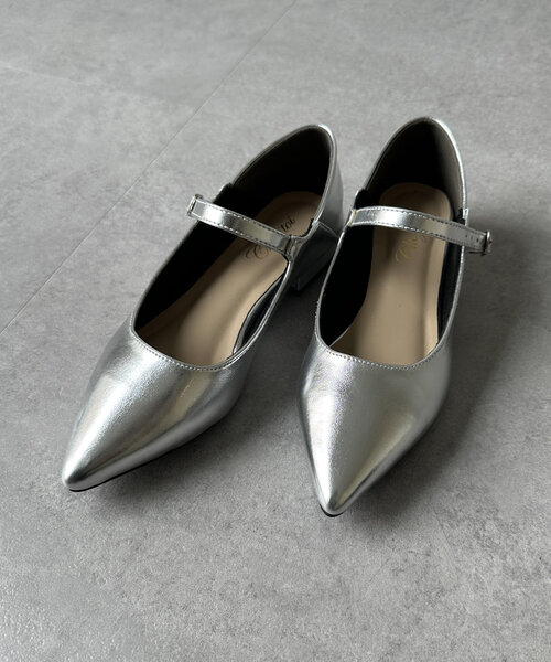 Chez toi（シェトワ）の「メリージューンフラットシューズ（パンプス・レディース・シルバー/ブラック・SMALL/MEDIUM/LARGE）」の4枚目の写真