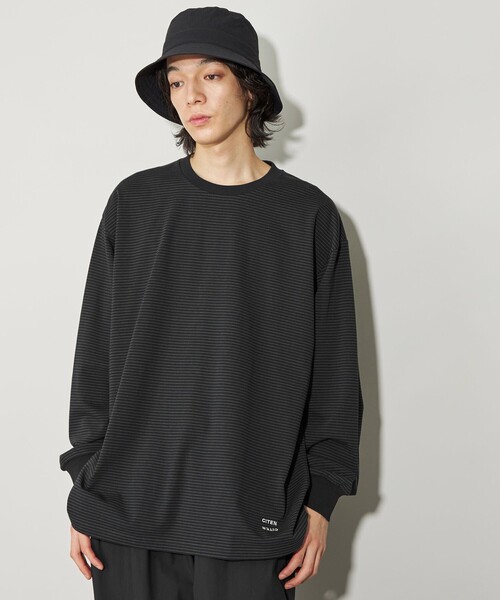 CITEN(シテン)の「<CITEN>ピンボーダーロンT(Tシャツ/カットソー・メンズ・ライム/ブラック/ライトグレー・M/L)」の8枚目の写真