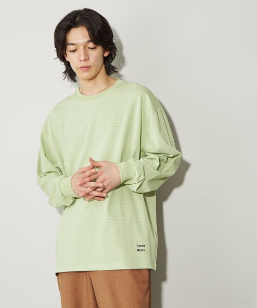 CITEN(シテン)の「<CITEN>ピンボーダーロンT(Tシャツ/カットソー・メンズ・ライム/ブラック/ライトグレー・M/L)」の11枚目の写真