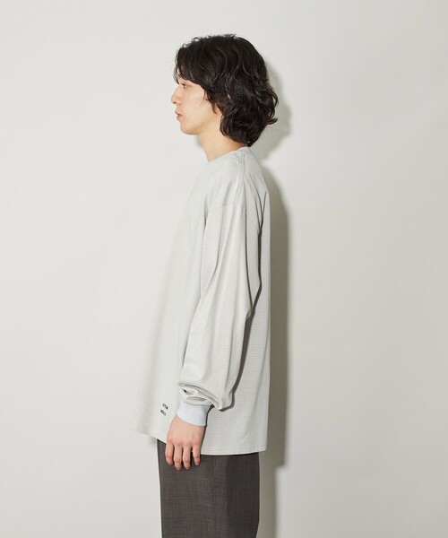 CITEN(シテン)の「<CITEN>ピンボーダーロンT(Tシャツ/カットソー・メンズ・ライム/ブラック/ライトグレー・M/L)」の14枚目の写真