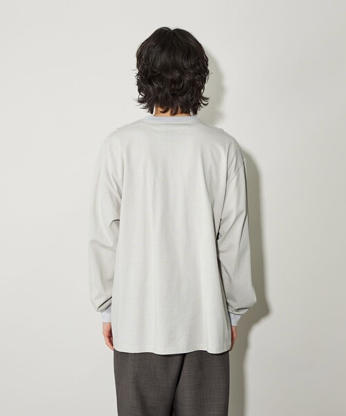 CITEN(シテン)の「<CITEN>ピンボーダーロンT(Tシャツ/カットソー・メンズ・ライム/ブラック/ライトグレー・M/L)」の15枚目の写真