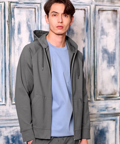 DRESSTERIOR(ドレステリア)の「【セットアップ可】ドライタッチ ハイカウントジップパーカ(パーカー・メンズ・ブラック/カーキ/ダークグレー・90/91/92/94)」の19枚目の写真