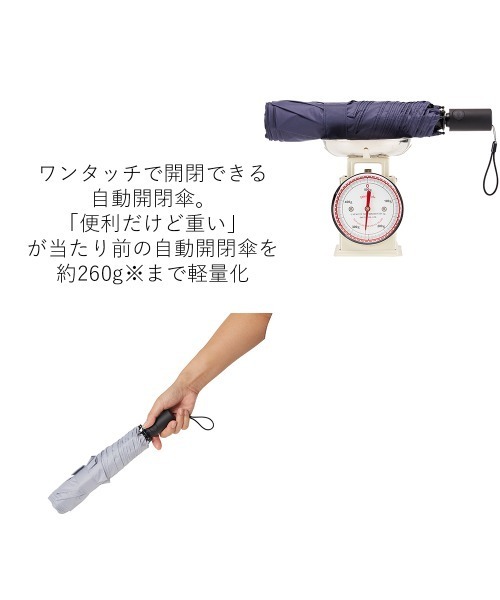 Waterfront（ウォーターフロント）の「カルオート 折 60cm 自動開閉傘 雨傘（折りたたみ傘・メンズ・ブラック/ホワイト/グレー/ブルー/グリーン/ダークネイビー/ベージュ・FREE）」の9枚目の写真