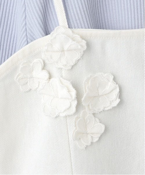 petit main LIEN（プティマインリアン）の「【リンク】花ビスチェ長Tセット（Tシャツ/カットソー・レディース・ブルー/アイボリー・F）」の9枚目の写真