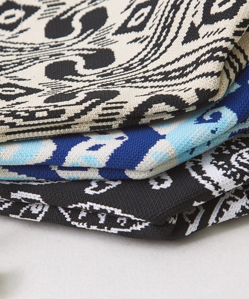 CUBE SUGAR（キューブシュガー）の「ナイロンジャガード柄巾着ミニトートバッグ（トートバッグ・レディース・ナチュラル/ブラック/ブルー・M）」の19枚目の写真