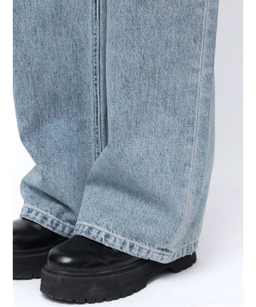 EVRIS（エヴリス）の「BACKスラッシュワイドデニムパンツ（デニムパンツ・レディース・ライトブルー/インディゴブルー/ブラック・MEDIUM/SMALL）」の9枚目の写真