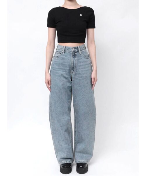 EVRIS（エヴリス）の「BACKスラッシュワイドデニムパンツ（デニムパンツ・レディース・ライトブルー/インディゴブルー/ブラック・MEDIUM/SMALL）」の7枚目の写真