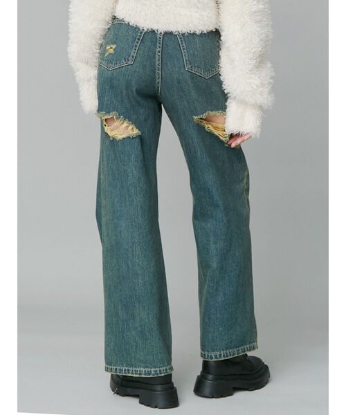 ハイウエスト】BACKスラッシュワイドデニム BACKスラッシュワイドデニムパンツ（デニムパンツ）｜EVRIS