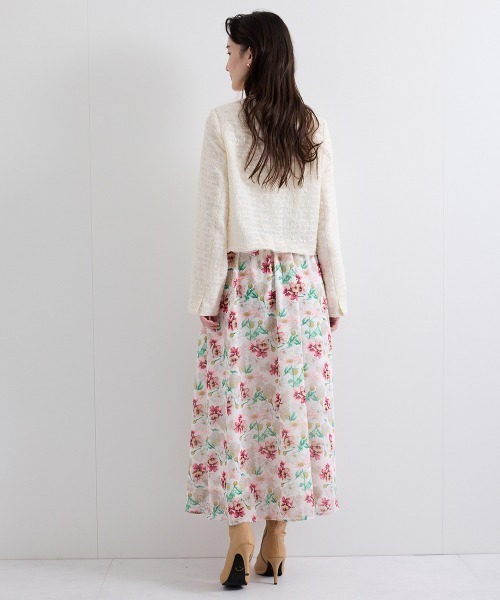 QUEENS COURT(クイーンズコート)の「フラワーシアーサーキュラースカート≪洗濯機で洗える≫(スカート・レディース・パープル/ネイビー/ピンク・M)」の8枚目の写真