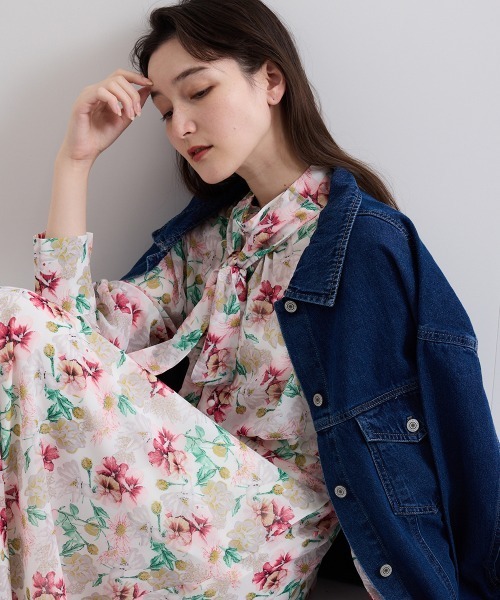 QUEENS COURT(クイーンズコート)の「フラワーシアーサーキュラースカート≪洗濯機で洗える≫(スカート・レディース・パープル/ネイビー/ピンク・M)」の14枚目の写真