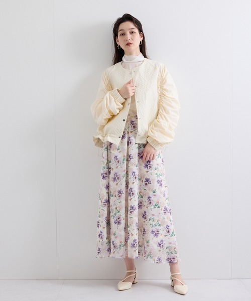 QUEENS COURT(クイーンズコート)の「フラワーシアーサーキュラースカート≪洗濯機で洗える≫(スカート・レディース・パープル/ネイビー/ピンク・M)」の15枚目の写真