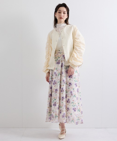 QUEENS COURT(クイーンズコート)の「フラワーシアーサーキュラースカート≪洗濯機で洗える≫(スカート・レディース・パープル/ネイビー/ピンク・M)」の16枚目の写真