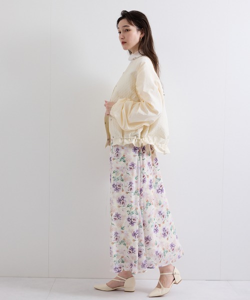 QUEENS COURT(クイーンズコート)の「フラワーシアーサーキュラースカート≪洗濯機で洗える≫(スカート・レディース・パープル/ネイビー/ピンク・M)」の17枚目の写真