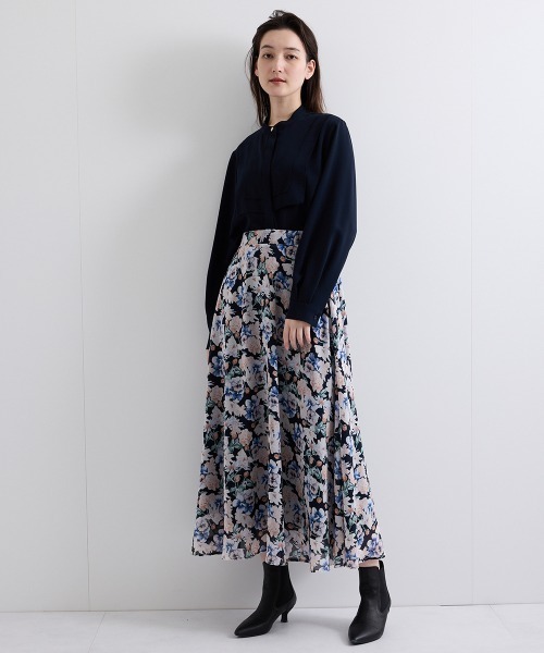 QUEENS COURT(クイーンズコート)の「フラワーシアーサーキュラースカート≪洗濯機で洗える≫(スカート・レディース・パープル/ネイビー/ピンク・M)」の18枚目の写真