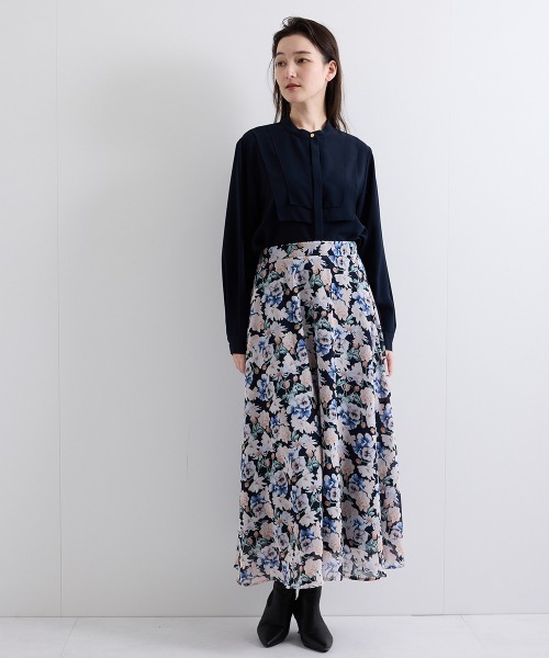 QUEENS COURT(クイーンズコート)の「フラワーシアーサーキュラースカート≪洗濯機で洗える≫(スカート・レディース・パープル/ネイビー/ピンク・M)」の19枚目の写真