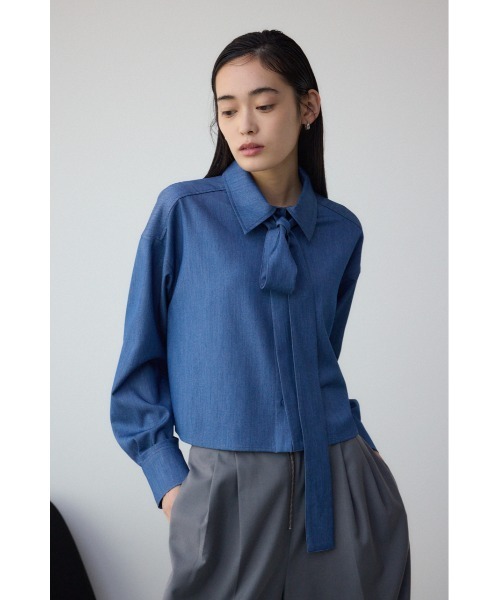 AZUL by moussy（アズールバイマウジー）の「ボウタイショートシャツ（シャツ/ブラウス・レディース・ブルー/アイボリー/ミント・FREE）」の21枚目の写真