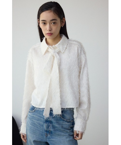 AZUL by moussy（アズールバイマウジー）の「ボウタイショートシャツ（シャツ/ブラウス・レディース・ブルー/アイボリー/ミント・FREE）」の11枚目の写真