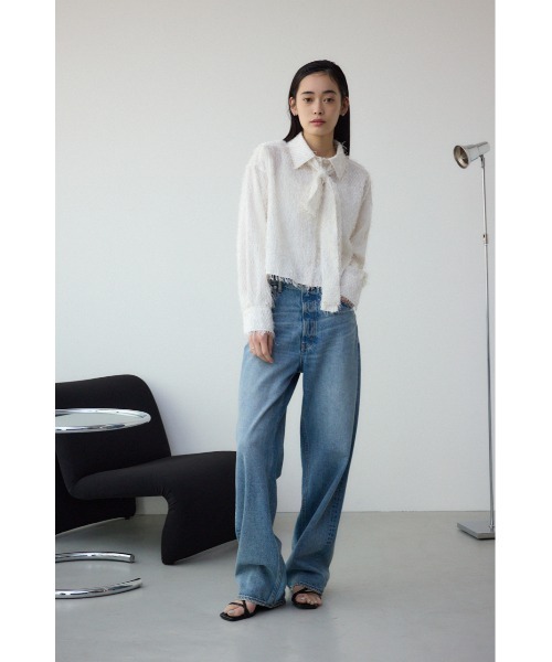 AZUL by moussy（アズールバイマウジー）の「ボウタイショートシャツ（シャツ/ブラウス・レディース・ブルー/アイボリー/ミント・FREE）」の10枚目の写真