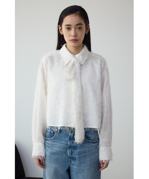 AZUL by moussy（アズールバイマウジー）の「ボウタイショートシャツ（シャツ/ブラウス・レディース・ブルー/アイボリー/ミント・FREE）」の9枚目の写真