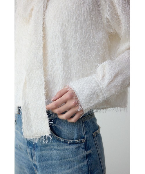 AZUL by moussy（アズールバイマウジー）の「ボウタイショートシャツ（シャツ/ブラウス・レディース・ブルー/アイボリー/ミント・FREE）」の4枚目の写真