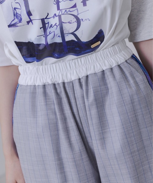 Eimee Law(エイミーロウ)の「サイドライン ストライプ スラックスパンツ(スラックス・レディース・ライトグレー/グレー/ピンク・FREE)」の10枚目の写真