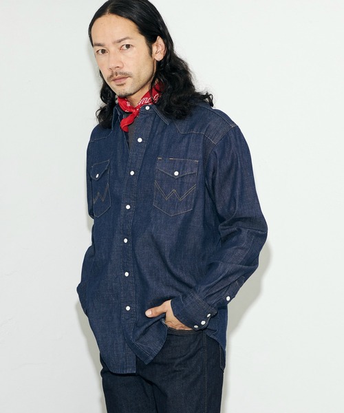 Wrangler（ラングラー）の「Wrangler/ラングラー【US ORIGINAL】27MW ウエスタンデニムシャツ（シャツ/ブラウス・メンズ・インディゴブルー・SMALL/MEDIUM/X-LARGE/LARGE）」の2枚目の写真